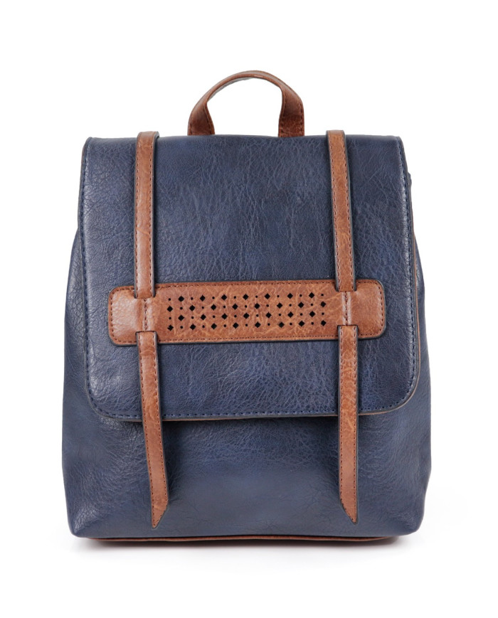 Mochila Azul Feminina de Alças Ajustáveis