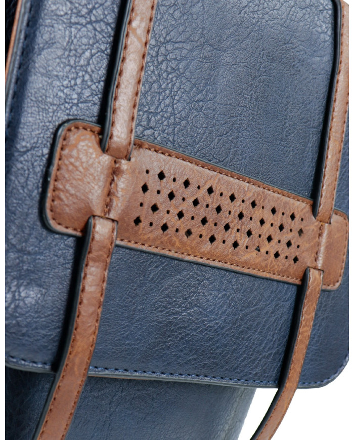 Manijas ajustables de la mochila azul de las mujeres