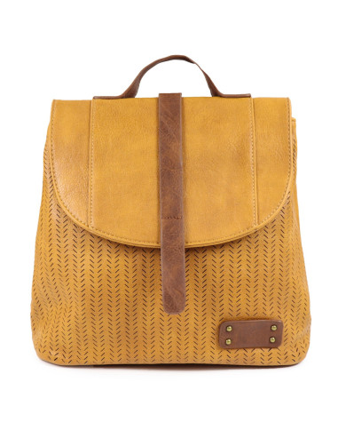 Mochila Mostarda Feminina de Aças Ajustáveis