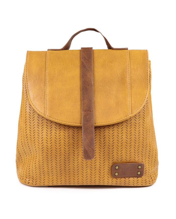 Mochila Mostarda Feminina de Aças Ajustáveis