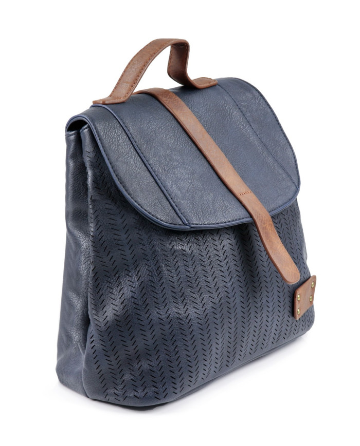 Mochila Azul Feminina de Alças Ajustáveis