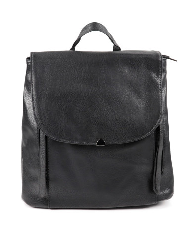 Mochila Preta Feminina com Fechos na Vertical