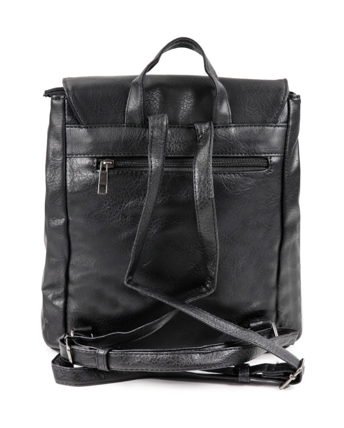 Women's Black Backpack with Closes on Vertical