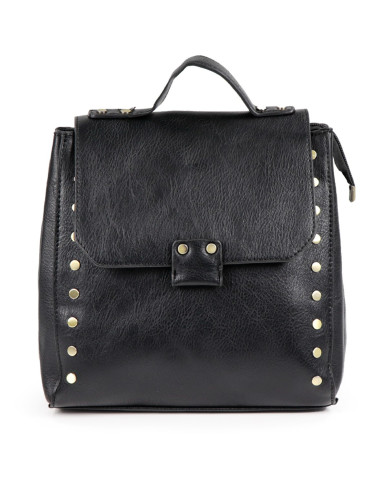 Mochila Preta de Mulher com Tachas