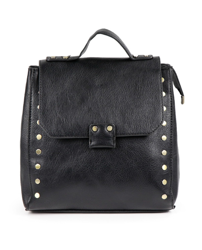 Mochila negra de mujeres con Tachas