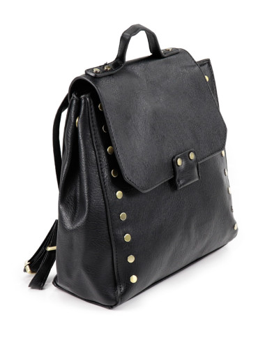 Mochila negra de mujeres con Tachas