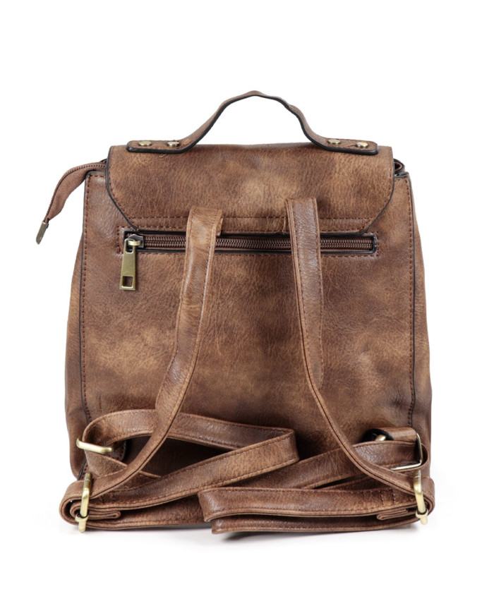 Mochila de mujer Taupe con Tachas