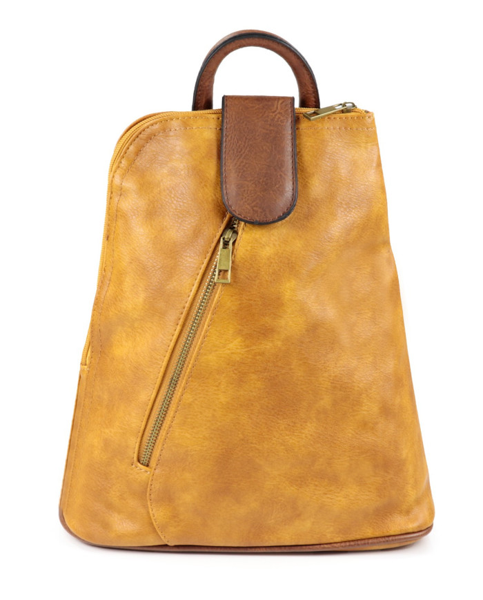 Mochila Mostarda Feminina Tipo Saco