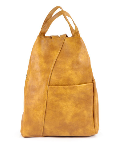 Mochila Mostarda Feminina Tipo Saco