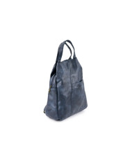 Mochila Azul Feminina Tipo Saco