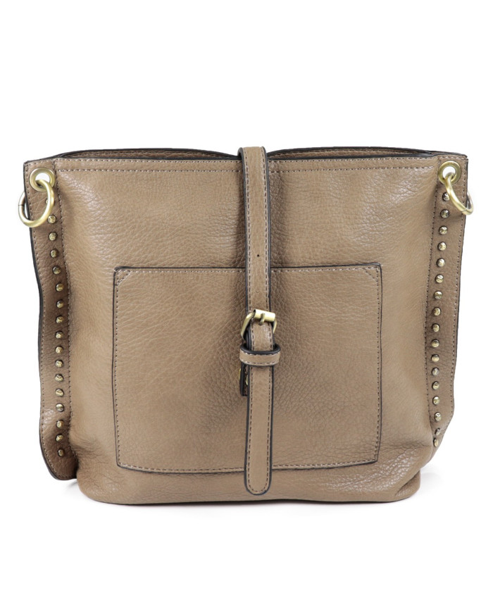 Mala Feminina Taupe de Formato Quadrado