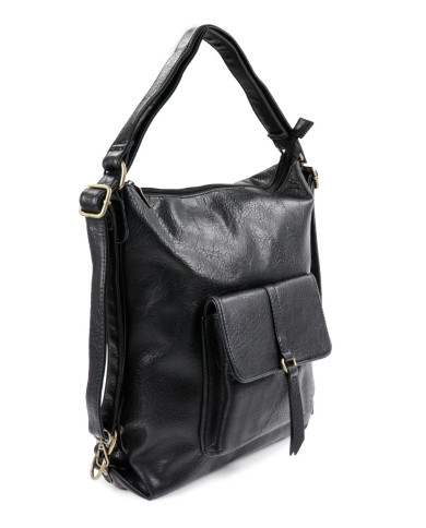 Women's Black Adjustable Strap Suitcase