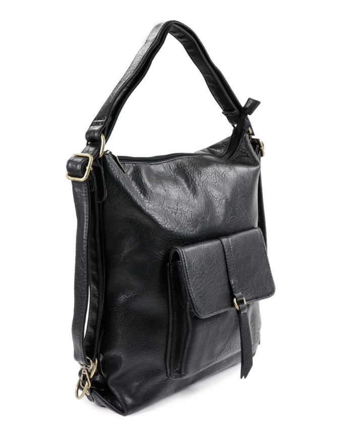 Women's Black Adjustable Strap Suitcase