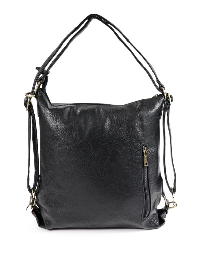 Women's Black Adjustable Strap Suitcase