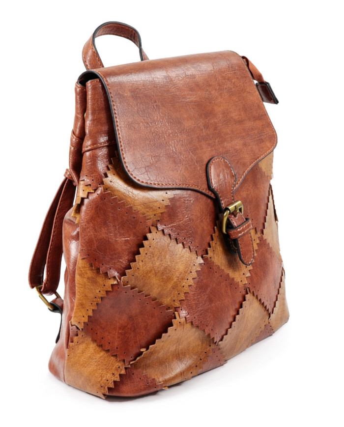 Cognac Women's Case with Squares on the Front