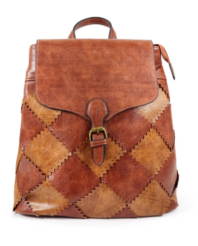 Cognac Women's Case with Squares on the Front