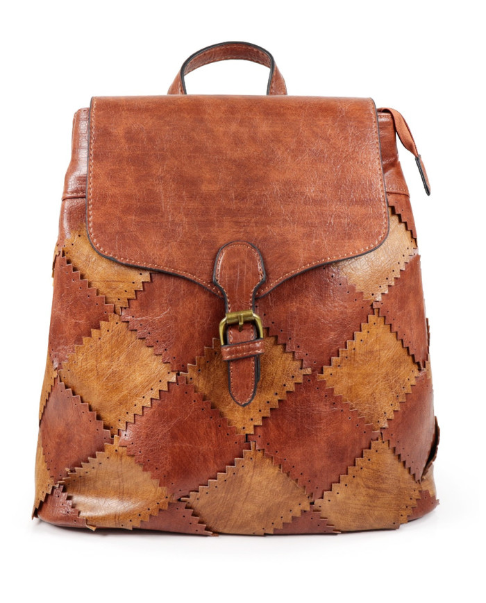 Cognac Women's Case with Squares on the Front