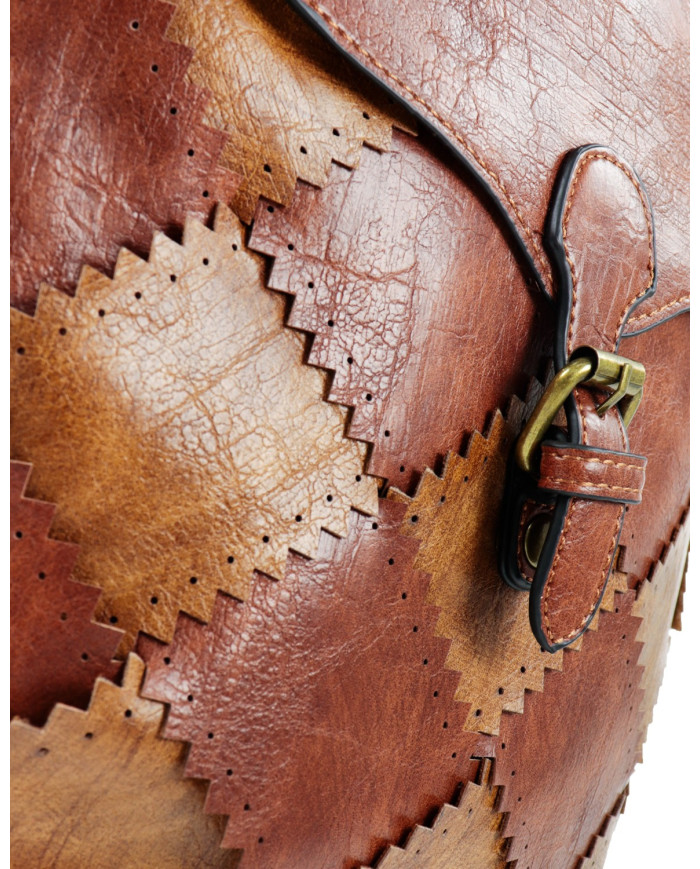 Cognac Women's Case with Squares on the Front