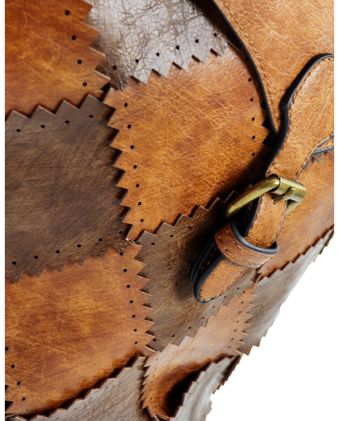 Camel Women's Bag with Squares on the Front