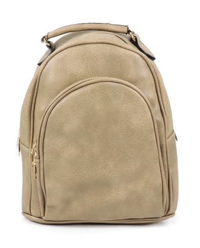 Mochila Taupe com Bolso Frontal