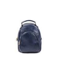 Mochila Azul com Bolso Frontal