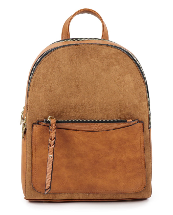 Mochila Camel con Bolsa Frontal