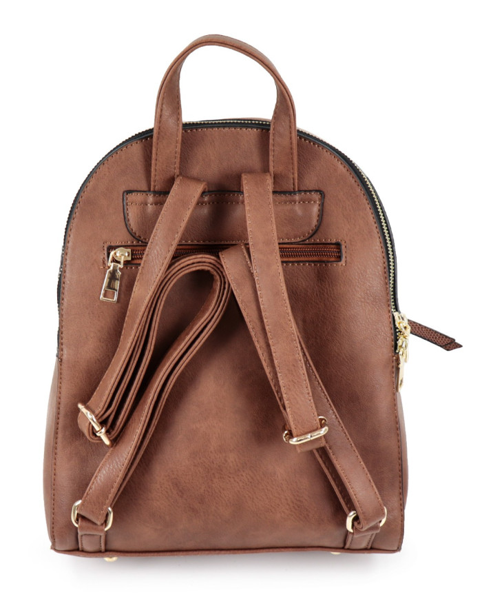 Mochila Castanho com Bolsa Frontal