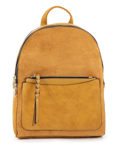 Mochila Mostarda con bolsa frontal