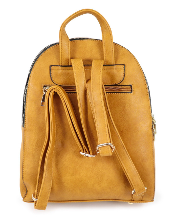 Mochila Mostarda com Bolsa Frontal