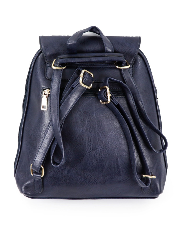 Mochila azul con mangos ajustables