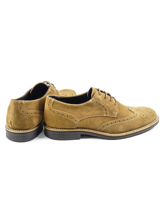 Men's Camel Oxford Shoes in Suede