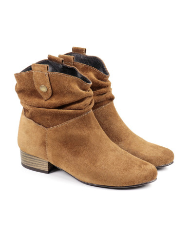 Bota Camel Rasa Ginova em Camurça