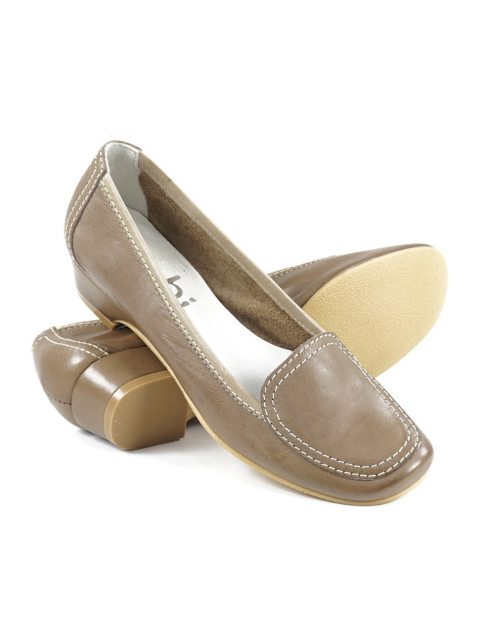 Sapatos Taupe de Mulher com Costuras