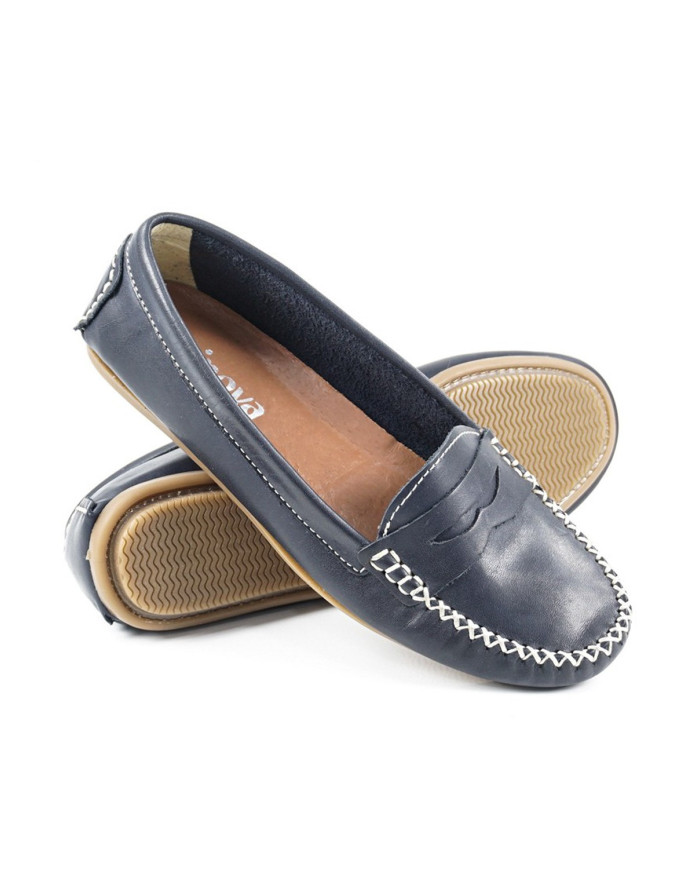 Damas Moccasins con Rubber Sole
