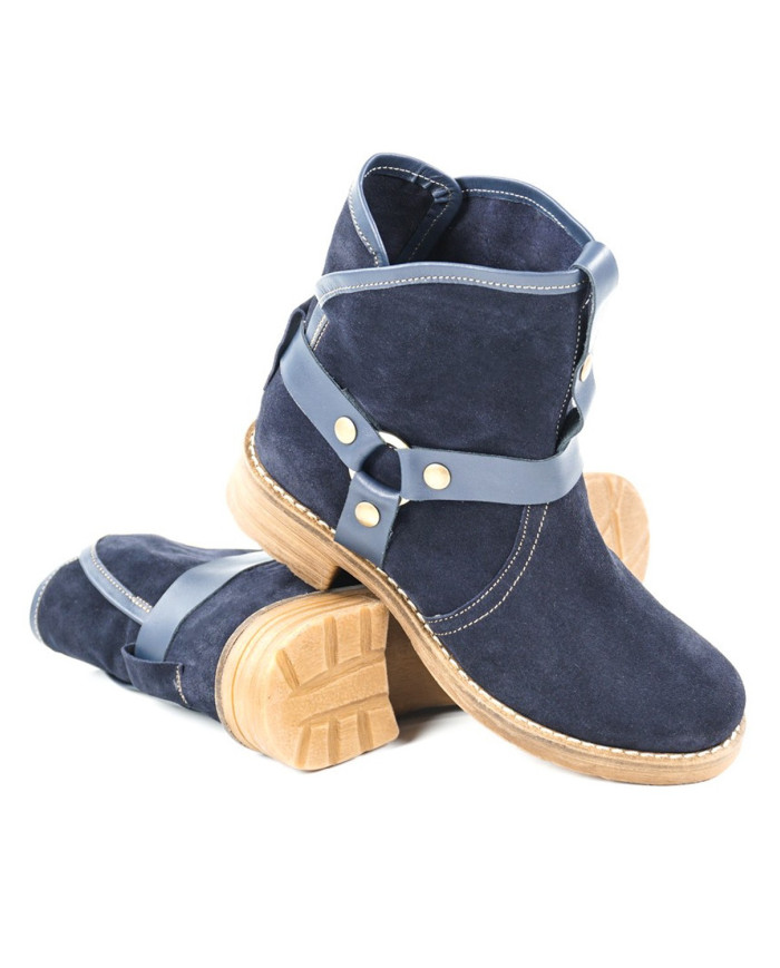 Women's Blue Boots Without Practical Clasps