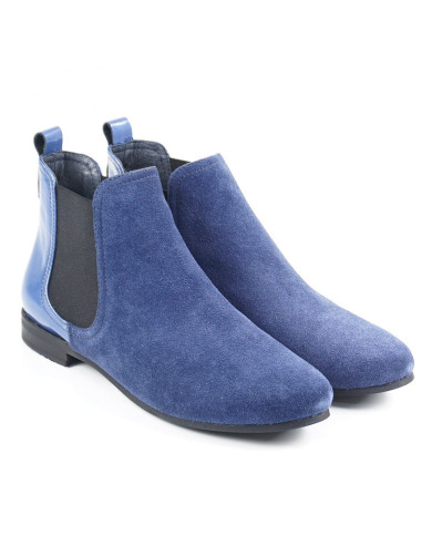 Botas Azuis Femininas com Elásticos nas Laterais