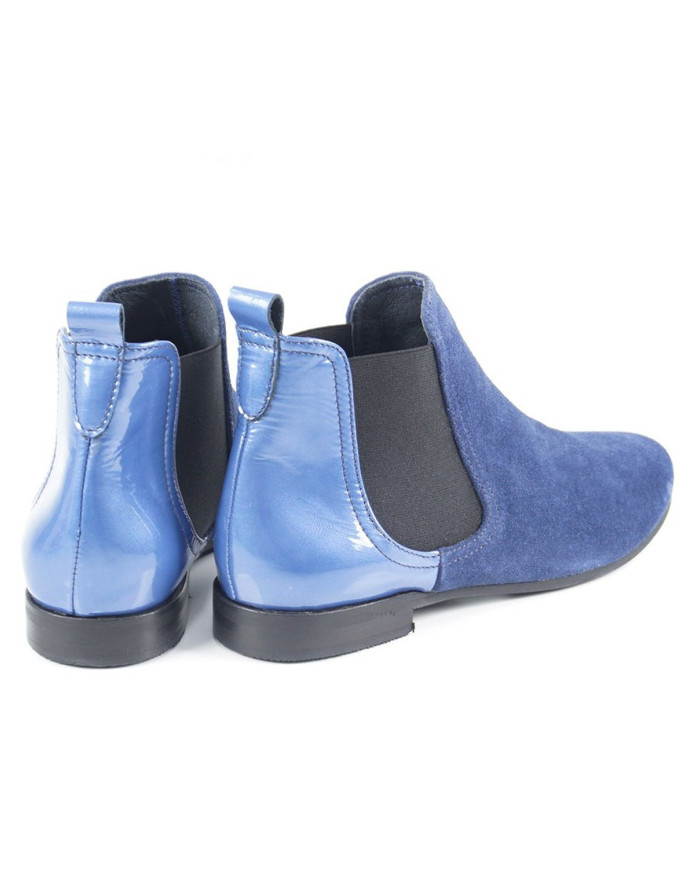 Women's Blue Boots with Elastics on the Laterals
