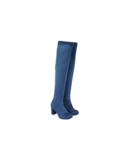 Women's Blue Boots Elegant in Lycra