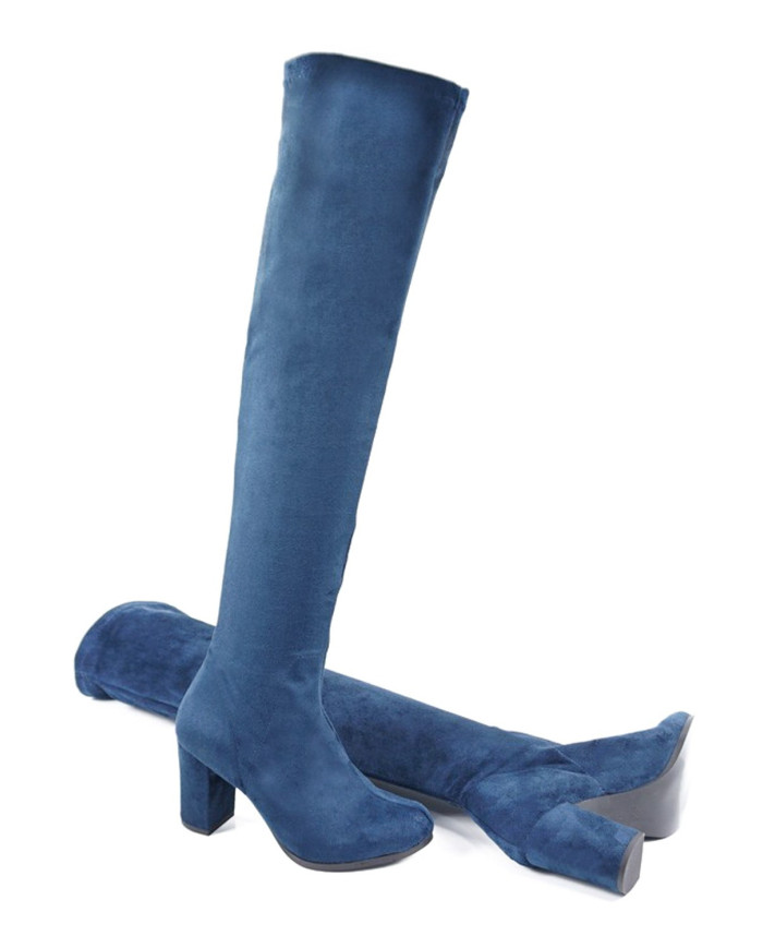 Women's Blue Boots Elegant in Lycra