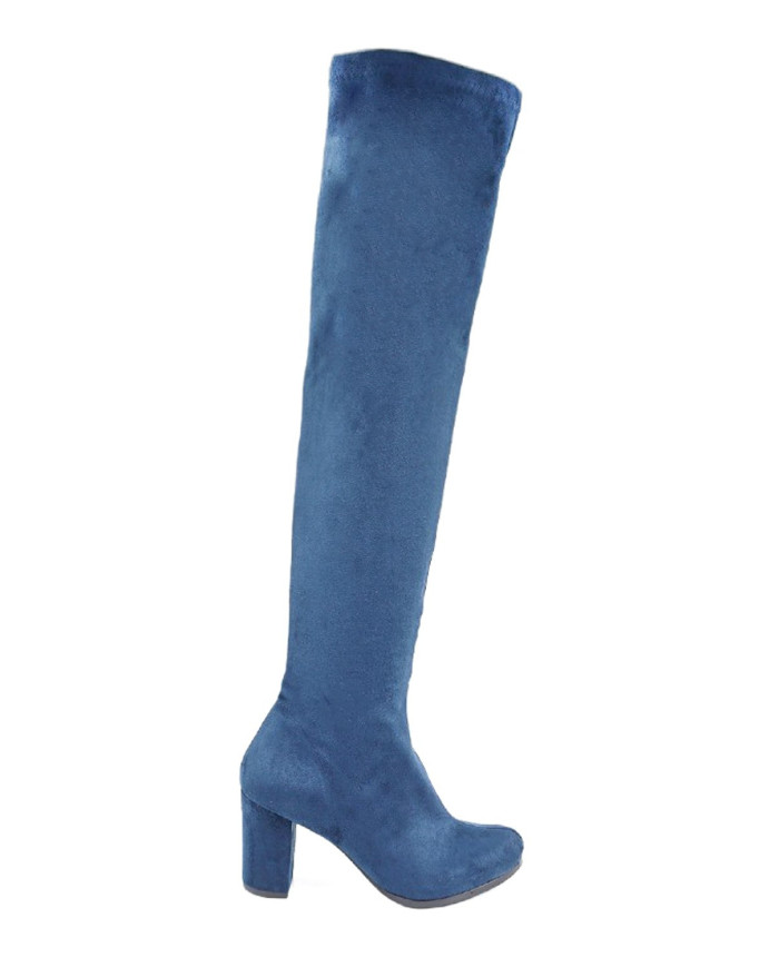 Botas Azuis Femininas Elegantes em Lycra