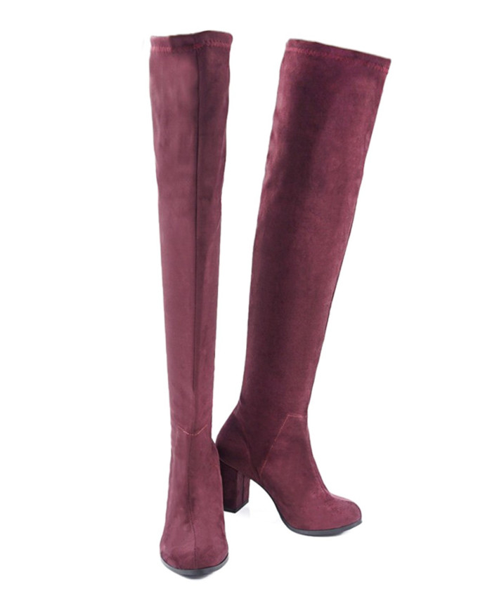 Botas Bordô Femininas Elegantes em Lycra