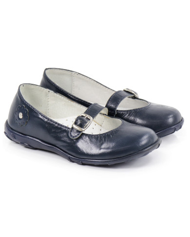 Girl Dark Blue Sabrinas with Adjustable Buckle