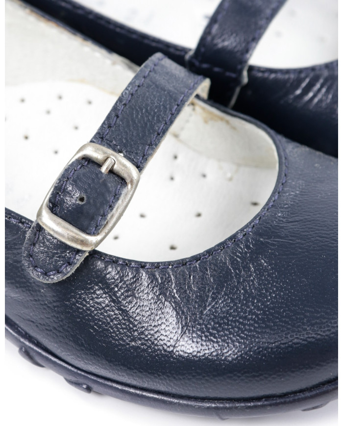 Girl Dark Blue Sabrinas with Adjustable Buckle