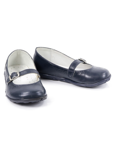 Girl Dark Blue Sabrinas with Adjustable Buckle