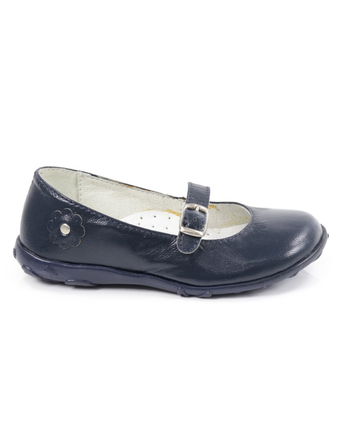 Girl Dark Blue Sabrinas with Adjustable Buckle