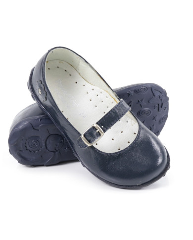 Girl Dark Blue Sabrinas with Adjustable Buckle