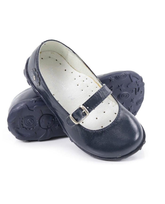 Girl Dark Blue Sabrinas with Adjustable Buckle