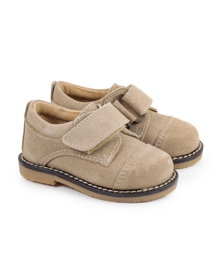 Taupe Child Shoes with Velcro Strip