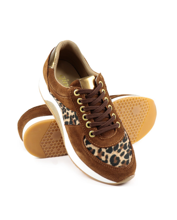 Women's Camel shoes Ginova Leopard