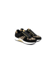 Women's Black Trainers Ginova Leopard